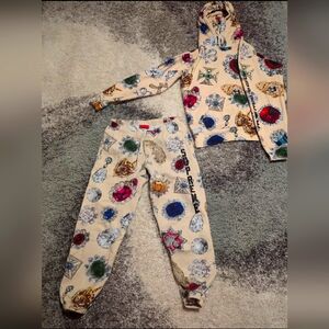 Supreme jewels cream sweatpants and hoodie
